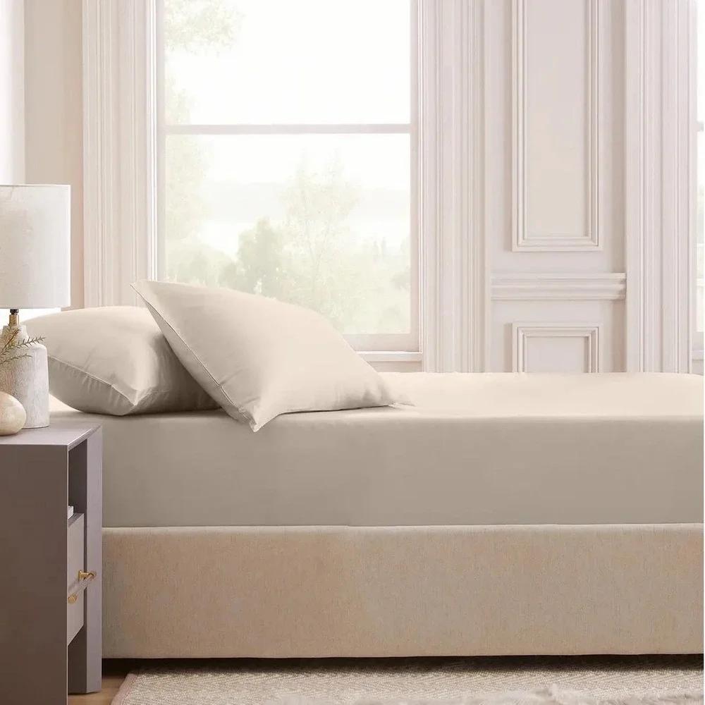 Quince Organic Bamboo King Fitted Sheet Sand Minimalist Cooling Luxury NWOT
